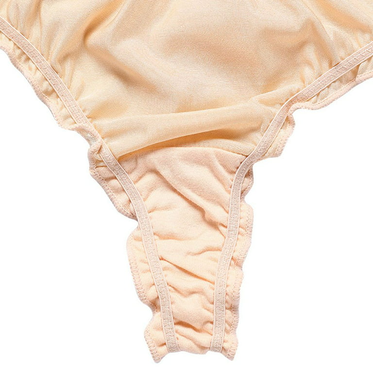2Pcs French Ruffle Satin Women Underwear Low Waist Silk Crotch Panties  Seamless Folded Fungus Edge Brief for Girl Free Shipping - AliExpress