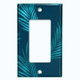 thumbnail image 5 of Metal Light Switch Plate Cover Tropical Jungle Palm Leaves Blue Teal JGL006, 5 of 13