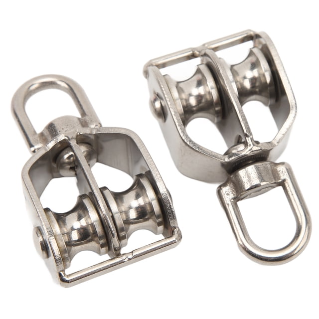 M15 Double Pulley Block, Labor Saving 2Pcs 35KG Loading Lifting Double Pulley Block Versatile 360 Degree Rotatable For Crane Hanging