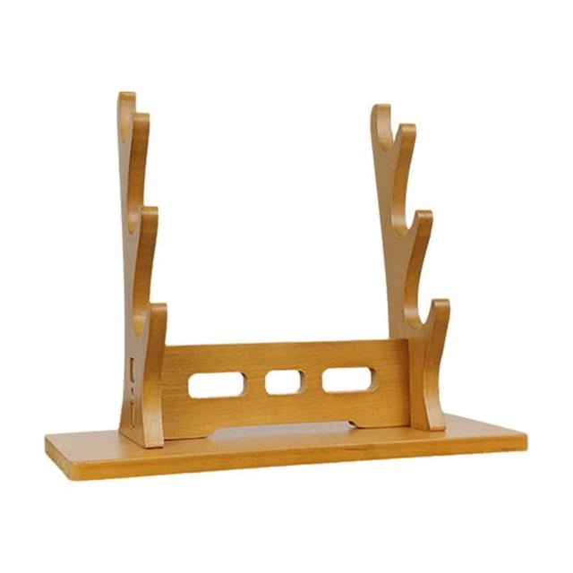 Wooden Flute Stand Display Rack Multi-Tier Desktop Holder for Soprano, Recorder, Bamboo Flute, Irish Whistles, Woodwind Instruments, Walnut Finish Organizer for Collecting & Storing