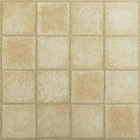 12 x 12 in. Tivoli 16 Square Self Adhesive Vinyl Floor 45 Tile, Sandstone - 45 sq. ft.
