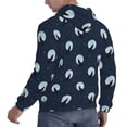 thumbnail image 6 of Pofeuu Wolf And Moon Print Mens Casual Hooded Collar Drawstring Hoodies Pullover Sweatshirts Casual Long Sleeve Shirts-4X-Large, 6 of 7
