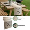 thumbnail image 5 of Beige Ombre Table Runner - 72 Inch Long, Kitchen Dining Table Runner Dresser Scarves, Black Hockey Sticks Minimalist Style Farmhouse Decor for Coffee Tables Wedding Party Banquet, 5 of 8