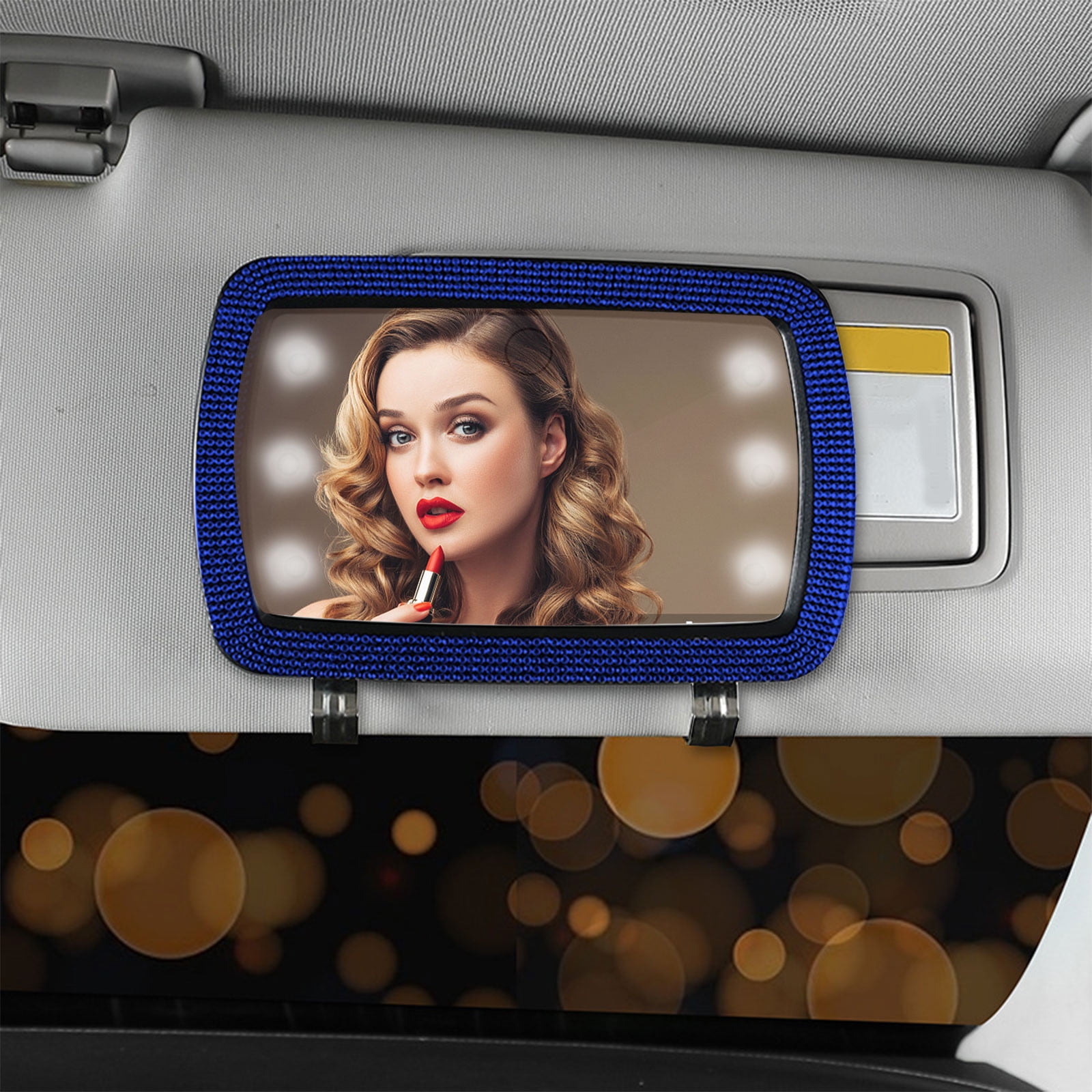 Bescita Car Visor Vanity Mirror, Rechargeable Vanity Mirror With 3