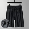 thumbnail image 2 of FUZHIQ Men's Linen Casual Shorts Elastic Waist Solid Board Shorts Classic-Fit Summer Walking Shorts Sports with Pockets,L, 2 of 4