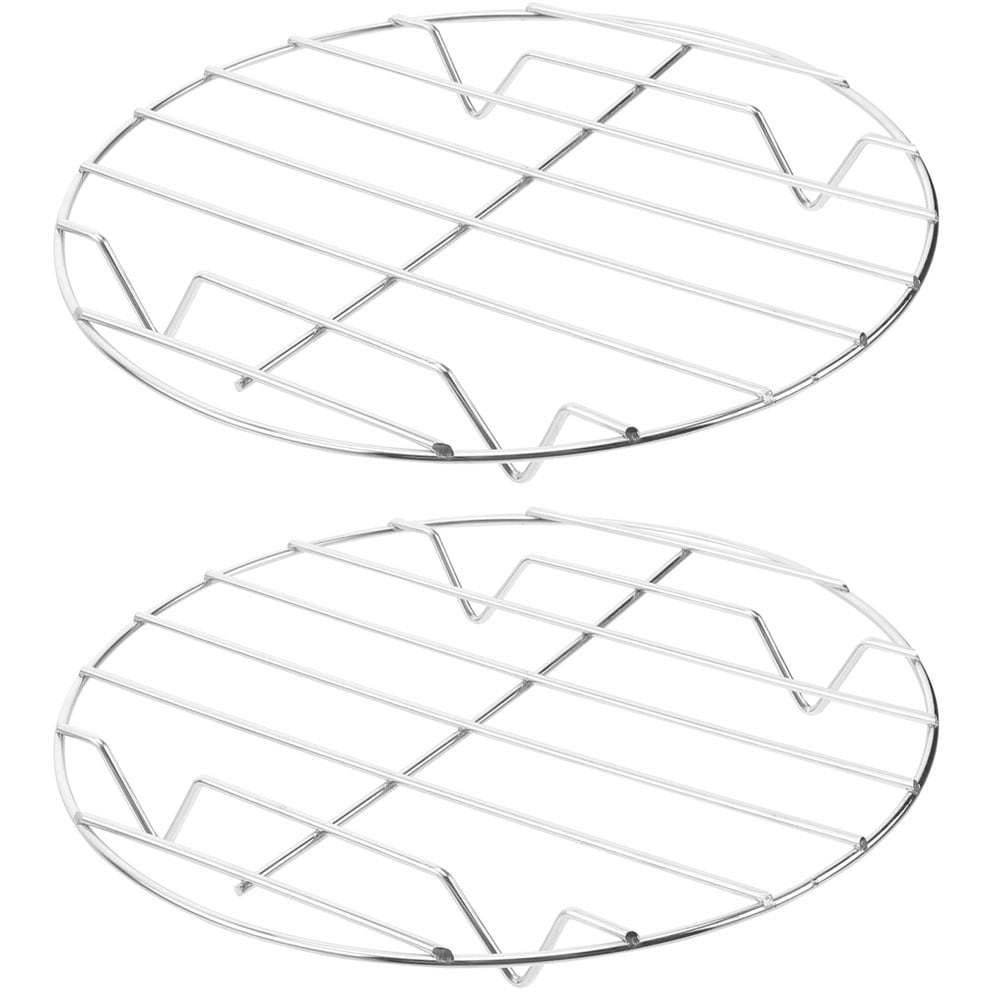 Rosarivae 2Pcs Stainless Steel Household Practical Steak Barbecue Stand