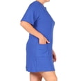 thumbnail image 2 of Women's Plus Size Casual Relaxed Fit Short Sleeves Front Pockets Solid T-Shirt Dress, 2 of 4