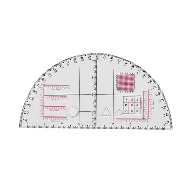 Regla de geográficas acrílicas con latitud y estilo de trabajo A estiloA Sharpla Transportador semicircular