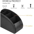 thumbnail image 2 of TekDeals PU Leather TV Remote Control Holder Caddy Desktop Organizer With 5 Compartments, Black, 2 of 3
