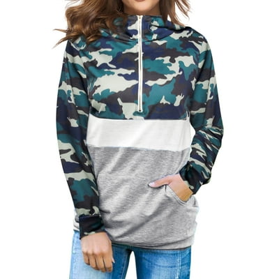 Camo color block hoodie best sale