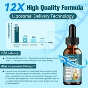Totaria Liposomal Lymphatic Drainage Drops 11-in-1 Organic Formula - Supports Lymphatic Health, Immune & Detox, Vegan, Raspberry Flavor,2 FL.OZ