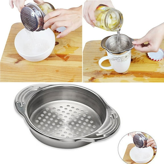 PLJFXXM Can Strainer - Tuna Strainer - Food Grade 304 (18/8) Stainless Steel, Dishwasher Safe, Food Strainer, Can Colander, Easy To Clean, Eco-friendly (Silver)