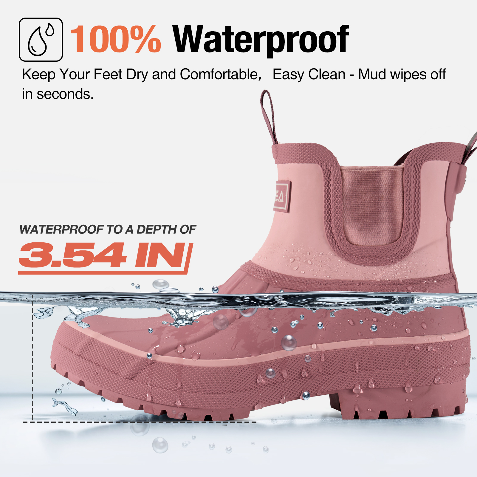 SMILIN Women's Wide Round Toe Rubber Garden Boots photo 2