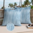 thumbnail image 3 of Light Blue Outdoor Pillow Covers 26x26 Set of 2, Waterproof Patio Throw Pillowcase Protectors, Modern Abstract Art Ombre Striped Square Decorative Pillow Shams Cushion Covers for Seat Bed Couch Sofa, 3 of 8