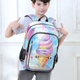 thumbnail image 6 of FORMRS Unisex School Backpack 17" Student Travel Bag with Laptop Compartment, Watercolor Ice Cream Pattern, 6 of 7