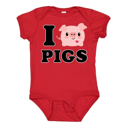 

Inktastic I Love Pigs Gift Baby Boy or Baby Girl Bodysuit