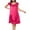 Hot Pink, variant on Satin Womens Nightgowns Pleated Ruffled Short Sleeve Boat Neck Nightdress Solid Color Relaxed Fit Casual Fashion Nightgown