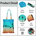 thumbnail image 5 of Reusable Canvas Tote Bag – Tropical Palm Tree Sunset Print – Vibrant Neon Aesthetic Beach Bag – Hawaiian Ocean Sunset Eco Tote – Boho Minimalist Summer Bag for Women, 5 of 7