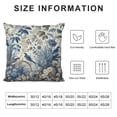 thumbnail image 6 of Wuche Navy Blue Floral Pillow Covers 18 x 18 Inch Watercolor Flower Bird Decorative Throw Pillows Outdoor Blue and White Spring Square Cushion Cover for Home Couch Sofa Bedding, Set of 2, 6 of 6