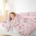 thumbnail image 4 of Feelyou Cartoon Golf Print Full Size Comforter Sets for Kids, Pink Sports Gloves Car Bedding Comforter Set, Leaf Botanical Reversible Bedding Sets, Microfiber Bedroom Decor, 3pcs, 4 of 8