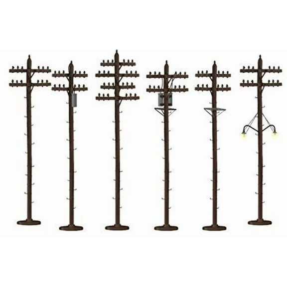 Lionel 6-37939 O Scale Detailed Telephone Poles (Pack of 6)