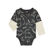 Garanimals Baby Boys Long Sleeve Print Bodysuit, Sizes 0 Months-24 Months