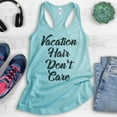 thumbnail image 2 of Vacation Hair Don't Care Tank Top, Ladies Racerback Tank Top, Vacation Tank, Travel Tank, Vacay Tank, Cancun, X-Small, 2 of 3