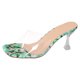 thumbnail image 1 of Bmisegm Women Sandals Fashionable New Pattern Floral Print Square Toe Open Toe Breathable Slim Heels Comfortable Summer High Heels Sandals Women Summer Green 8, 1 of 9
