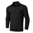 thumbnail image 4 of Afdoent Men's Polo Shirt Male Casual Long Sleeve Shirt Solid Color Casual Buttons Lapel Shirt Male Thin Tops Bottoming Shirt Comfortable, 4 of 5