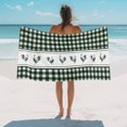 thumbnail image 3 of Beach Towel Chicken Cock Rooster Bath Pool Towels Farmhouse Animal Green Buffalo Plaid Absorbent Beach Towel Soft Large Quick Dry Lightweight Travel Sports Yoga Gym Swim Towels for Adult 35x70 Inch, 3 of 9