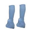 thumbnail image 3 of Calentadores de piernas de patinaje sobre hielo con decoración rinestas de calcetines de patinaje de hielo calentadores de piernas de tejido Azul, 3 of 8