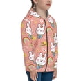 thumbnail image 5 of Naloa Rabbit So Cute Teenage Zipper Hoodie, Long Sleeve Zip Up Hoodies Casual Jackets Tops for 7-12 Years-Small, 5 of 6