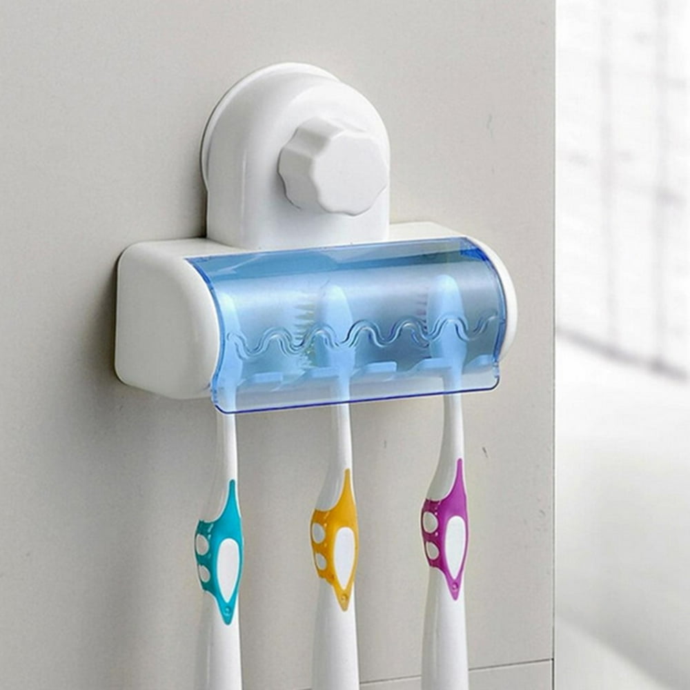 SPRING PARK Toothbrush Holder with Cover Bathroom Kitchen Wall Mounted