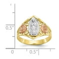 thumbnail image 3 of 10K Two-Tone Gold Ring Band Themed & Rhodium Our Lady of Guadalupe, Size 5, 3 of 5