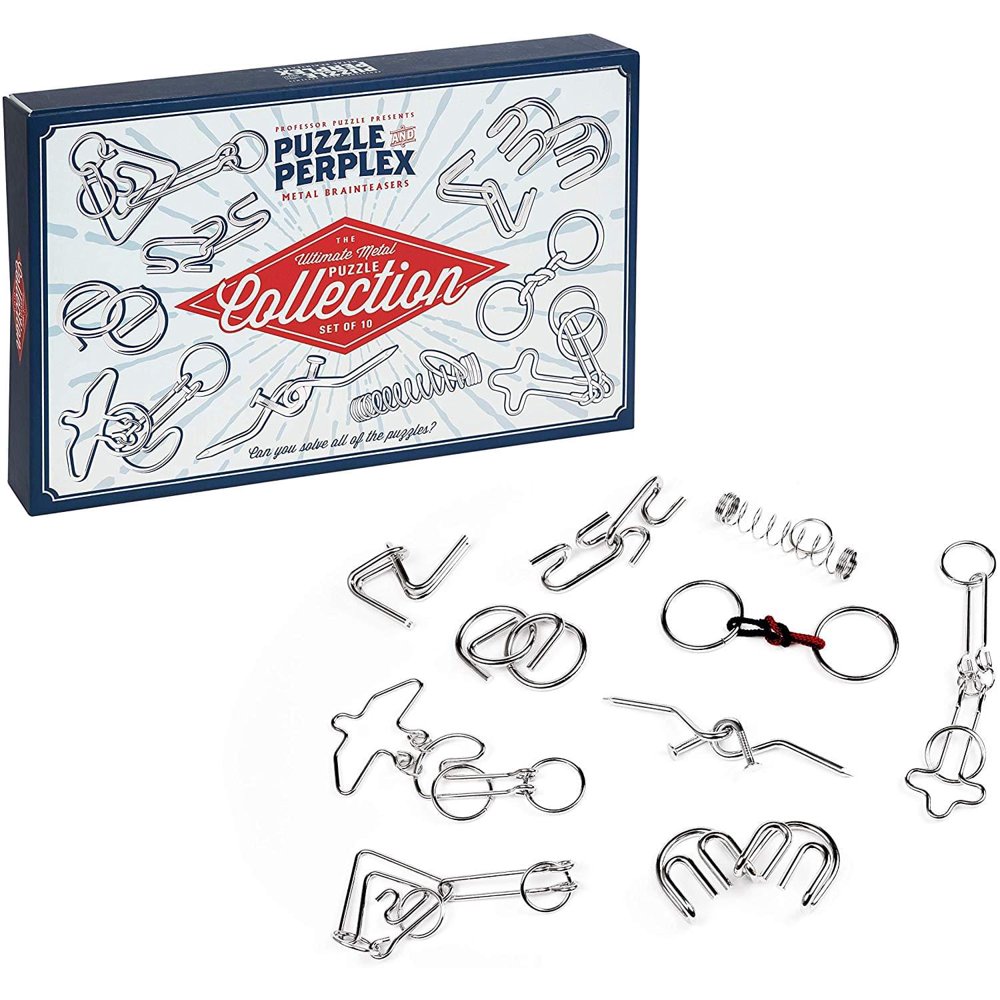 Puzzle & Perplex Metal Brain Teaser Puzzle Set 10 Pieces Walmart