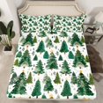 thumbnail image 2 of Feelyou Merry Christmas Full Size Sheets, Cartoon Green Tree Bed Sheets, Kids Teens Boys Girls Sheet Sets, Luxury Bedroom Decor,4 Pieces, 2 of 7