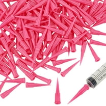 200Pcs Pink Plastic Dispensing Needle Tips 20 Gauge Blunt Tip Tapered Pinhead with Luer Connector