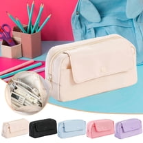 Xuniizn Cute Pencil Case, Large Capacity Pencil Pouch Aesthetic Pen Bag Office Stationery Organizer Simple Sturdy Multifunctional Pencil Bag for Women & Men