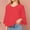 Red, variant on Abtuhar Women 3/4 Sleeve Tops Solid V Neck Loose Straight Hem Soft Fabric Fall Shirts