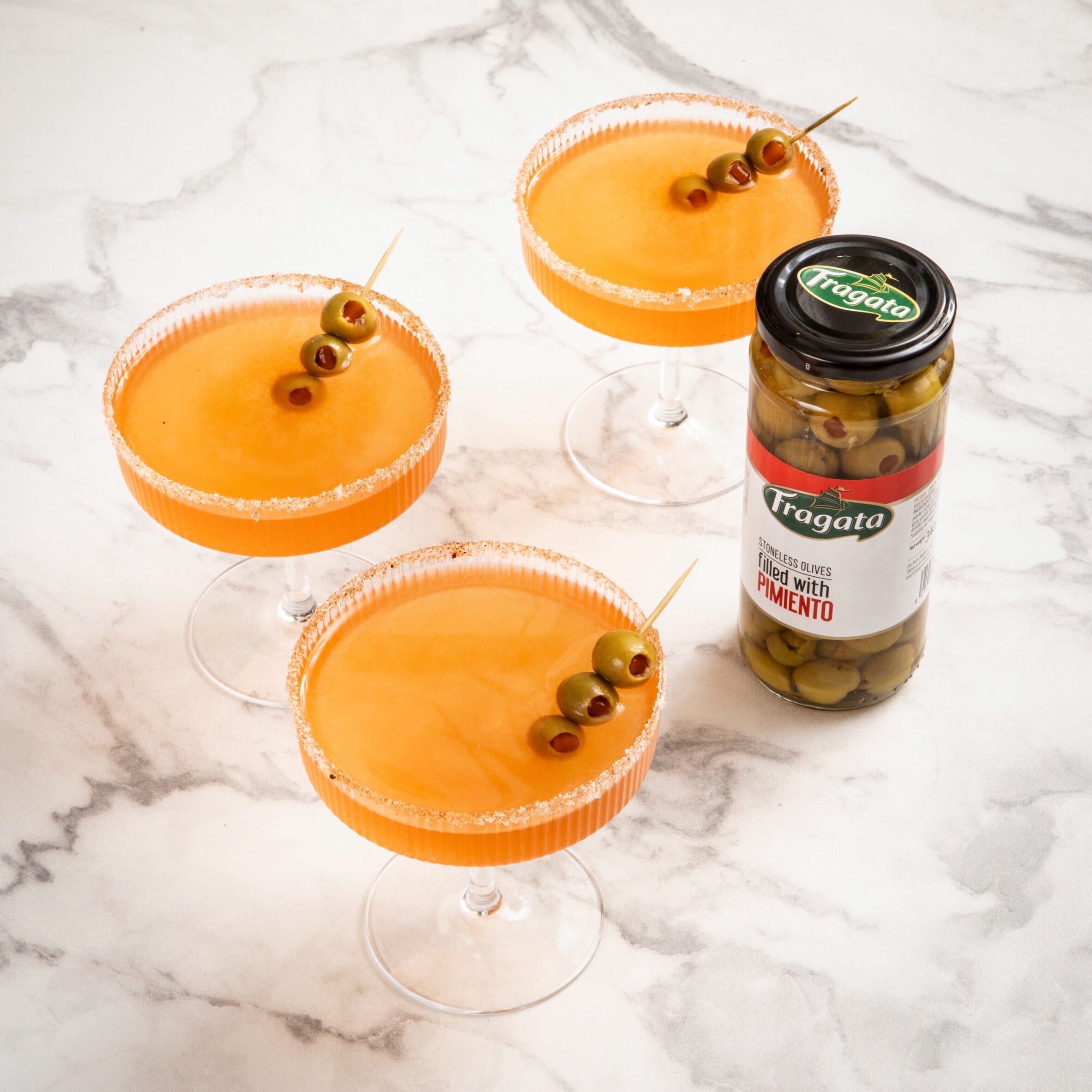 Fragata Stoneless Green Olives Filled with Pimiento 340g, Imported from Britain