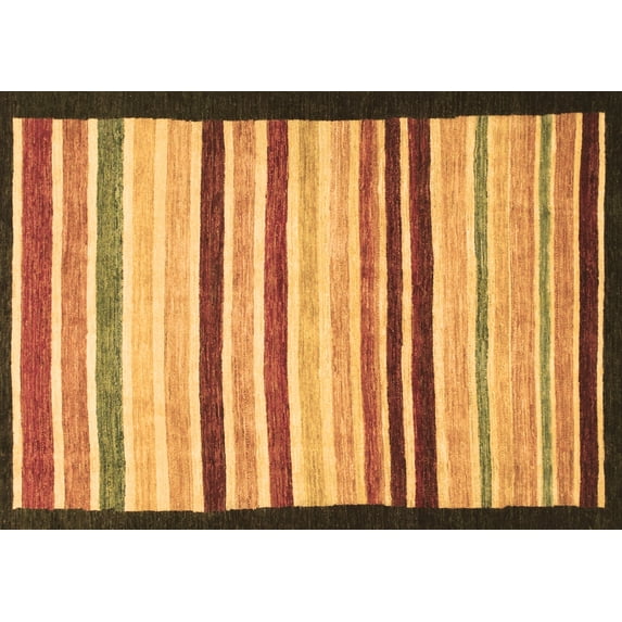 Ahgly Company Indoor Rectangle Abstract Brown Modern Area Rugs, 4' x 6'