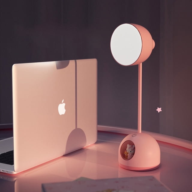 Kawaii Sanrio Hello Kitty Kuromi Cinnamoroll Desk Lamp Anime Figure Usb Charging Dimmable Student Home Bedside Lamp Christmas