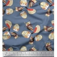 thumbnail image 1 of Soimoi Poly Georgette Fabric Bird & Owl Kids Printed Fabric 1 Yard 52 Inch Wide, 1 of 1