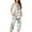 White capris pjs sets women, variant on Womens Pajamas Capris Sets 2 Piece Sleep Capris and Short Sleeve Tops Elegant Floral Printed Sleepwear Set Casual Summer Loungewear White,XXL