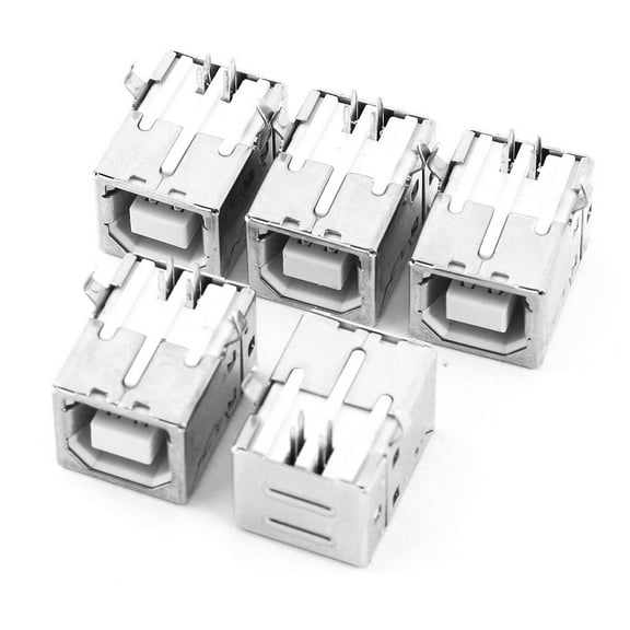 USB 2.0 Female Type-B Port 4-Pin 90 Degree PCB DIP Jack Socket Connector 5pcs