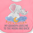 thumbnail image 4 of Inktastic My Grandpa Loves Me to the Moon and Back Elephants in Clouds Boys or Girls Baby Bib, 4 of 4