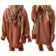 thumbnail image 2 of Vestido Minisuéter Holgado de Larga con Cuello Redondo y Punto para Mujer, Estilo Informal, para Otoño e Invierno. Color Caramelo L, 2 of 6