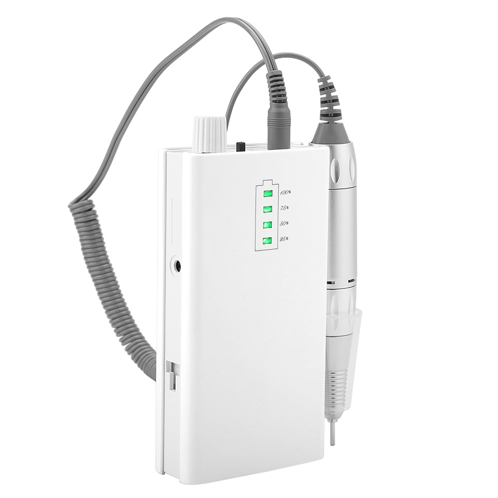 Suodoka Portable Rechargeable Electric Nail Drill Machine 30000 RPM Cordless Manicure Pedicure Pen 10.6 inches / 27 cm, White