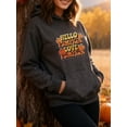 thumbnail image 4 of Playful Pumpkin Spice Quote Hoodie for Men and Women, Unisex Pullover Hooded Sweatshirt, Comfortable Cotton Poly Blend, Autumn Coffee Lover Casual Outfit, 4 of 5