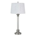thumbnail image 1 of Benzara BM241899 Table Lamp with Tubular Metal & Crystal Base, White & Silver, 1 of 1